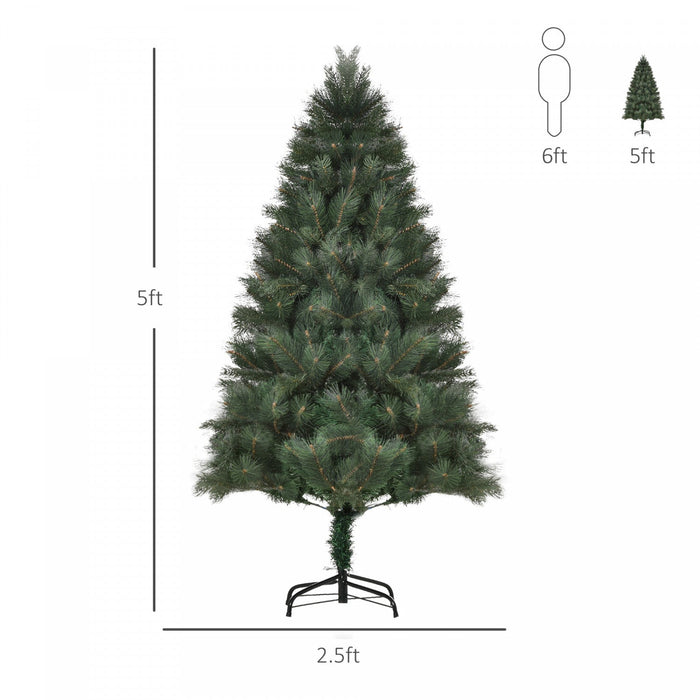 Homcom 5ft Artificial Christmas Tree With 343 Branch Tips