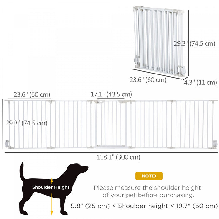 Pawhut Dog Playpen Indoor, Foldable Pet Fence Puppy Pen For Small Medium Dogs With Door, 5 Panels, 2