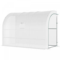 Outsunny 10' X 5' X 7' Outdoor Walk-in Wall Greenhouse With Windows And Doors & 3 Tiered 6 Wire Shel