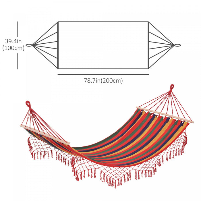 Outsunny Patio Outdoor Hammock, Brazilian Hammock Portable Hammock Load Capacity Up To 264 Lbs For B