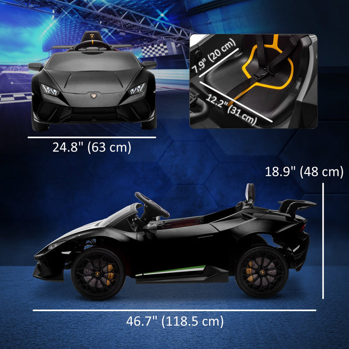 Qaba 12v Electric Powered Ride-On Car For Kids, Lamborghini Huracan Licensed Kids Car With Remote Co