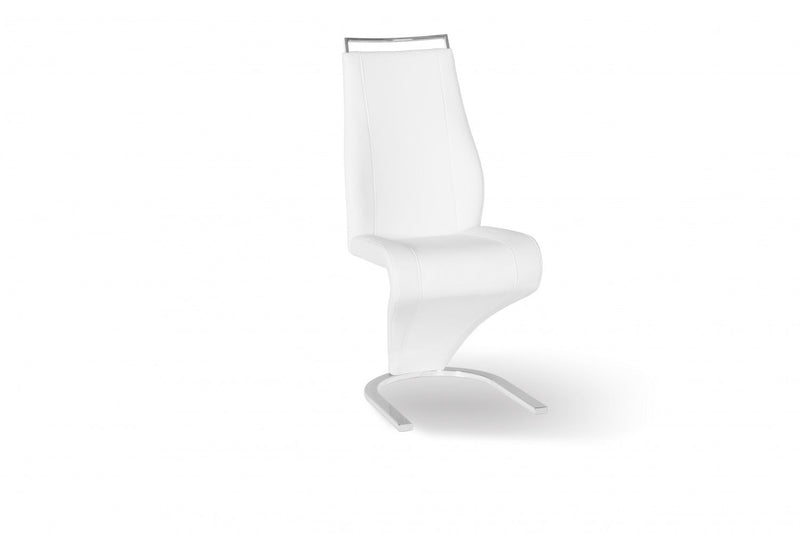 Pollock Dining Chair, White Faux Leather (set Of 2) 