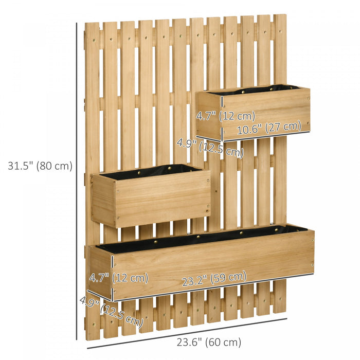 Outsunny Wall Mounted Garden Planter with Trellis for Patio Porch Balcony