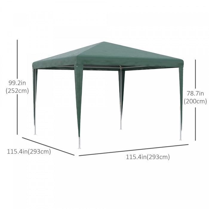 Outsunny 10x10ft Party Tent Portable Gazebo, Folding Garden Canopy Event Shelter Outdoor Sunshade Gr