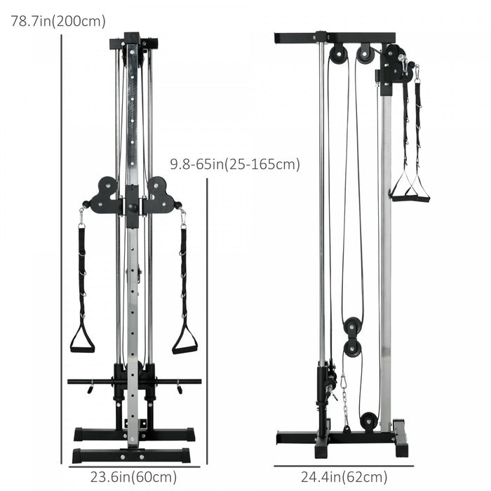 Soozier Wall Mount Cable Station With 15 Positions Adjustable Dual Pulleys
