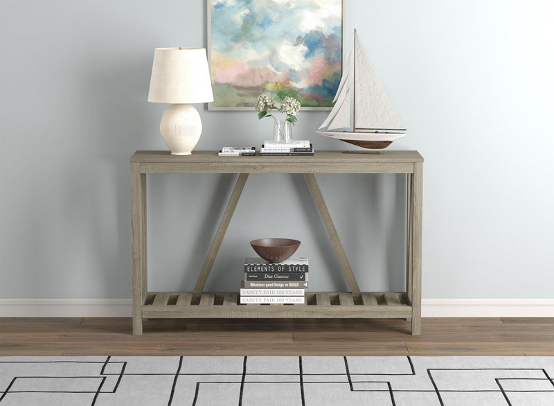 52” Console Table With 1 Shelf - Dark Taupe 