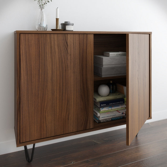 Nordika Slim 2-Door Accent Cabinet - Walnut 