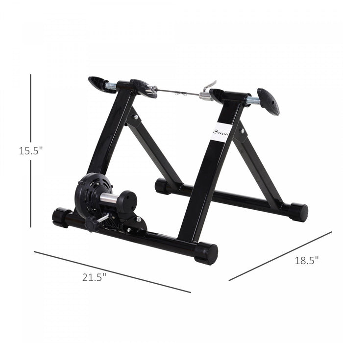 Soozier Foldable Indoor Bike Trainer, Stationary Bicycle Stand For Riding Exercise, 26-28\" & 700c Wh