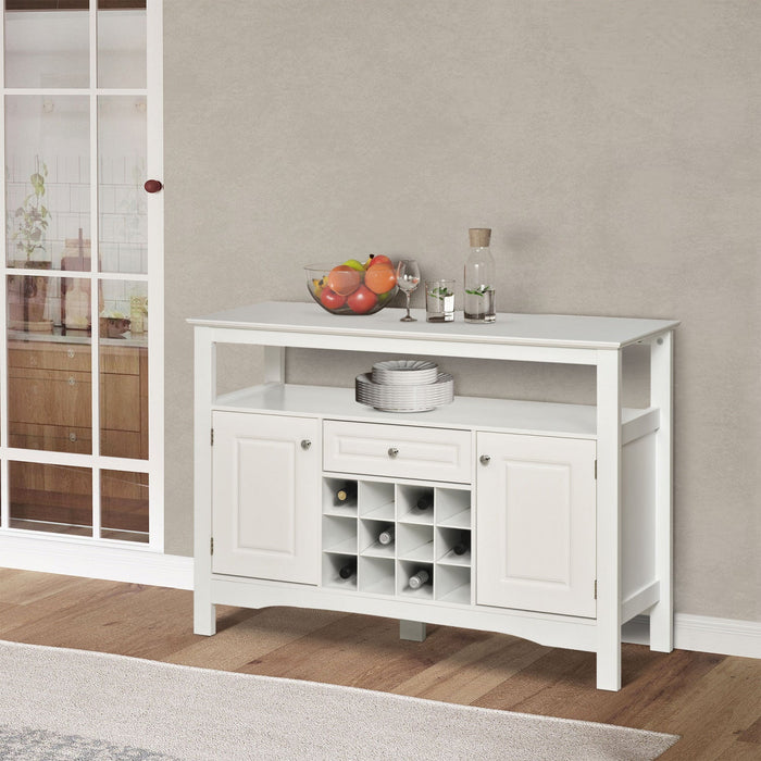 HOMCOM Sideboard Buffet Credenza Storage Cabinet with Drawer Wine Rack