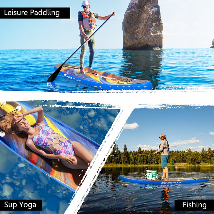 Goplus 11' Inflatable Stand Up Paddle Board Sup Surfboard W/pump Aluminum Paddle