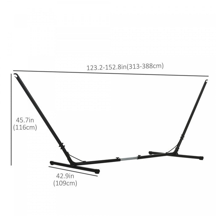 Outsunny 12ft Adjustable Hammock Stand Steel Frame Universal Fit Picnic Camp Day Bed Swing Metal Sta