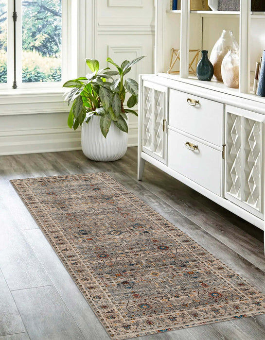Zaina Traditional 2'6\" x 8'0\" Runner Rug in Grey Indoor Area Rug 