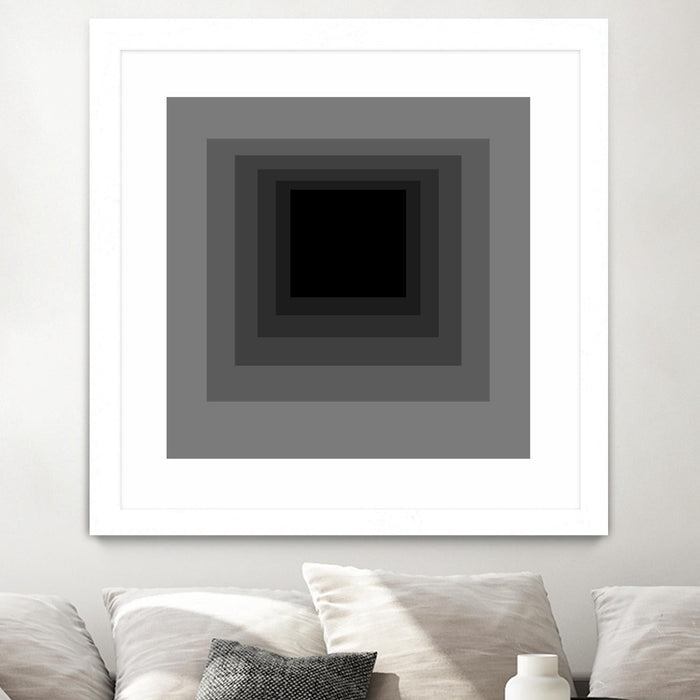 \"After Josef A\" Matted and Framed White 36x36 Wall Art