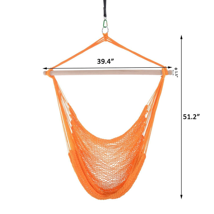 Outsunny Portable Hammock Chair, Hanging Woven Hammock Swing Chair Sleeping Bed For Outdoor Garden Y
