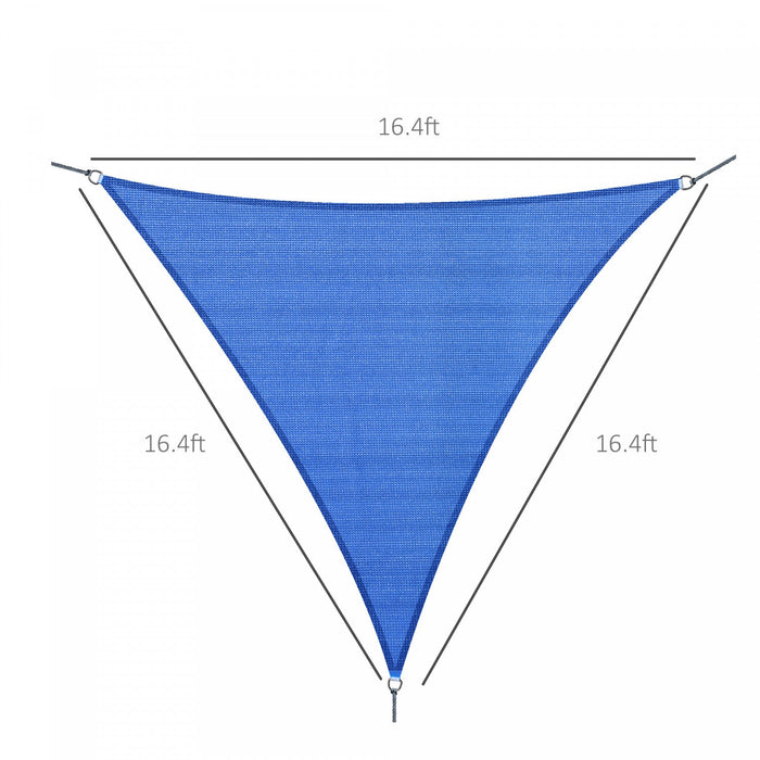 Outsunny Triangle 16.4' Canopy Sun Sail Shade Garden Cover Uv Protector Outdoor Patio Lawn Shelter W