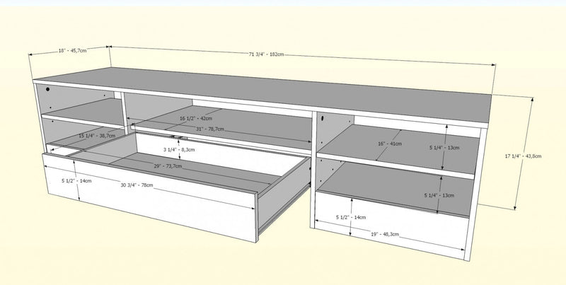 Nordika 72\" TV Stand - Dark Grey 