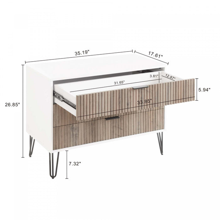 Dumbo Modern 2-Piece Dresser Set in Rustic Gray and White 
