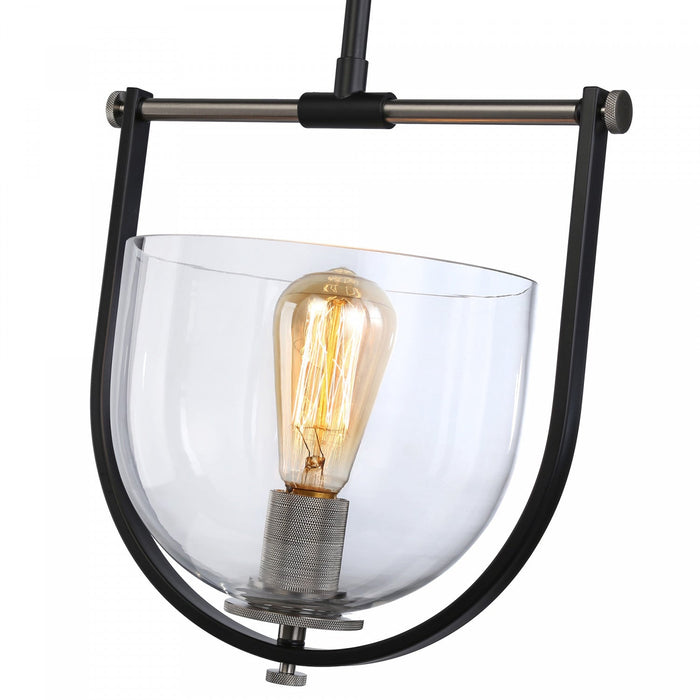 Cheshire Black & Nickel 1-Light Pendant