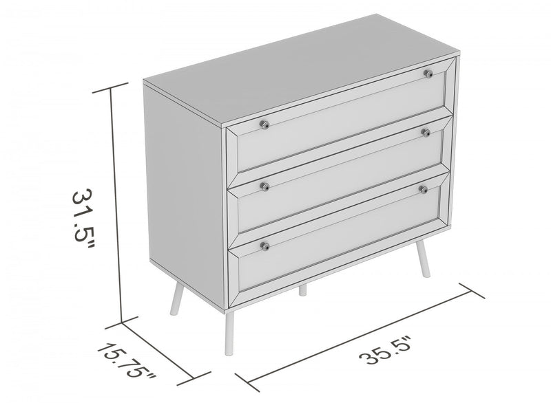 Storage Chest With 3 Drawers – Natural Brown Wood Look 