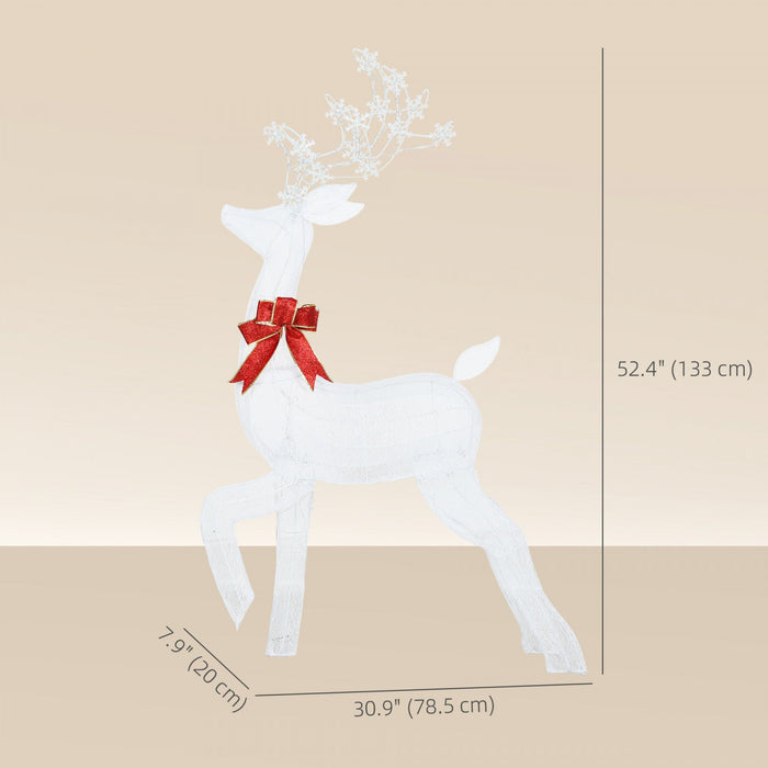 Outsunny 4.3FT Lighted Christmas Reindeer, Lighted Christmas Decoration