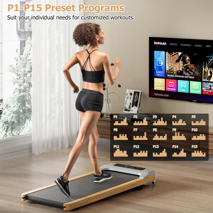 Goplus Walking Pad Under Desk Treadmill With Remote Control For Home/office Led Display
