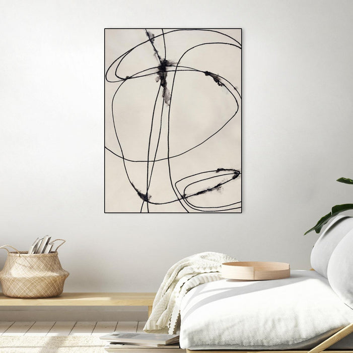 \"Tangled Ties\" Canvas Framed Black 18x24 Wall Art