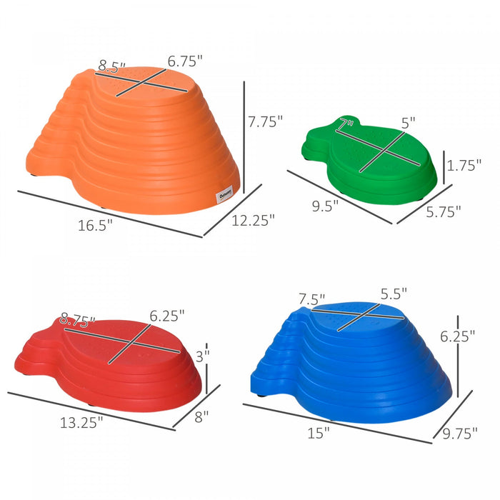 Outsunny 11pcs Balance Stepping Stones For Kids, Fish Style Non-slip Obstacle Course, Larger Size St