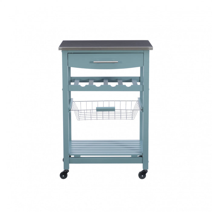 Clarke Kitchen Bar Cart - Blue