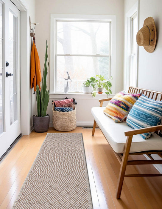 Eve Contemporary 2'0\" x 10'0\" Runner Rug in Brown Indoor Area Rug 