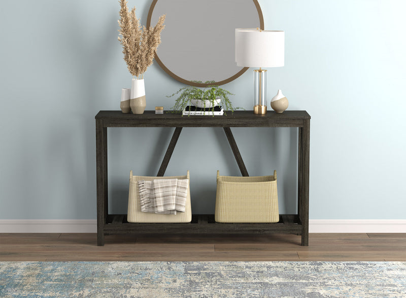 52” Console Table With 1 Shelf - Dark Grey 