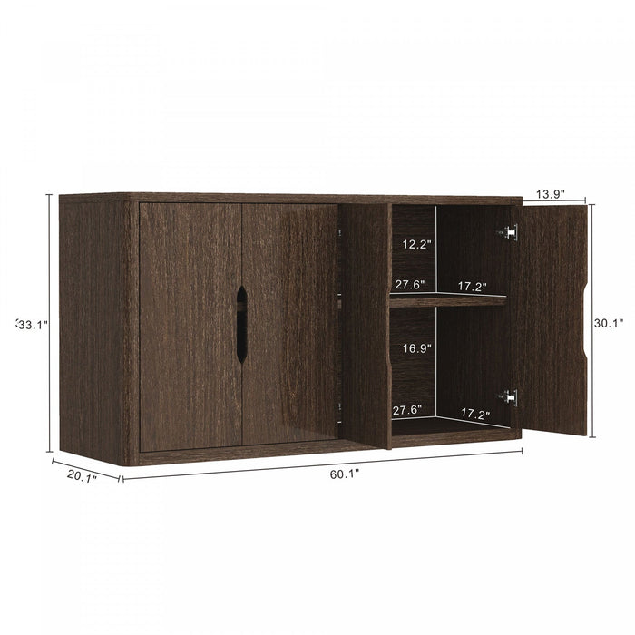 Rivington Modern 60\" Sideboard in Walnut Buffet 
