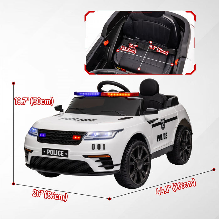 Qaba 12v Electric Car For Kids, Battery Powered Ride-On Kids Car Police Car With Remote Control, 4 S