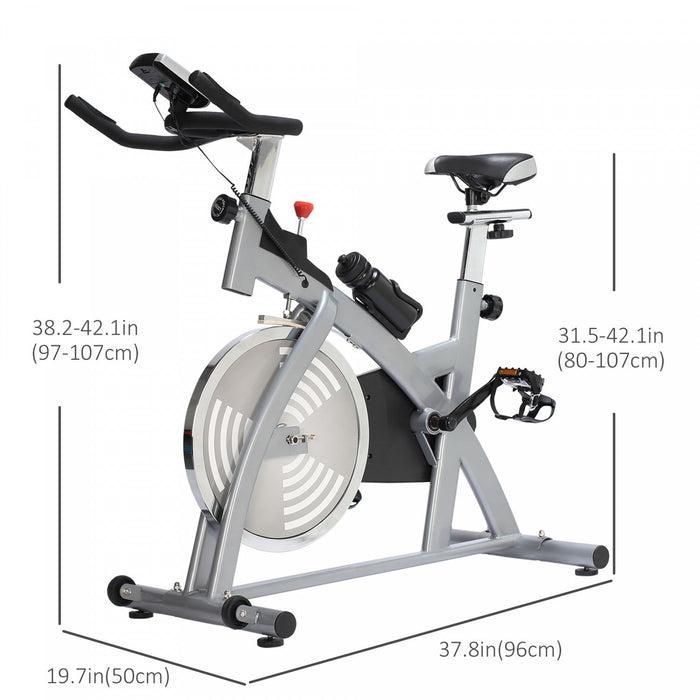 Soozier Upright Exercise Bike, Home Gym Cycling Fitness Machine, Equipment With Adjustable Resistanc