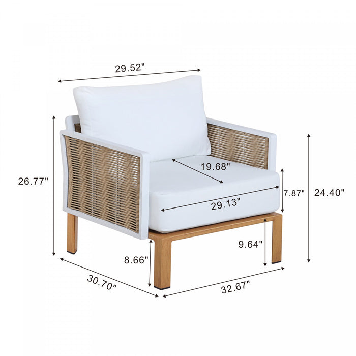 Vine Modern 4-Piece Conversation Set in White 