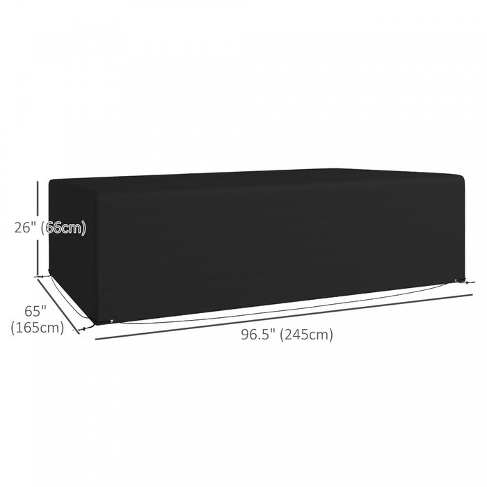 Outsunny 97" X 65" X 26" Outdoor Patio Furniture Cover, Waterproof, Black