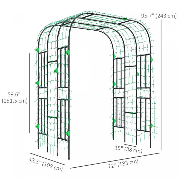 Outsunny 8 Ft Tall Garden Arch Trellis For Climbing Plants Outdoor