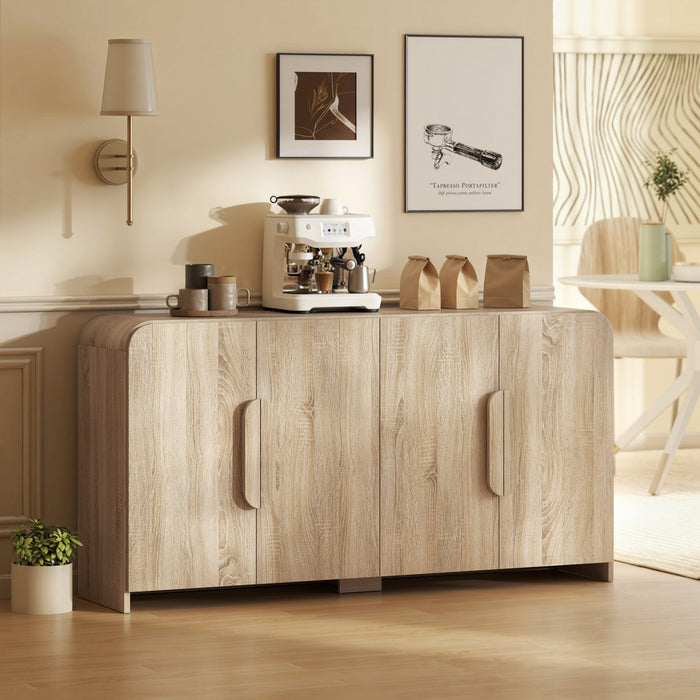 HOMCOM Sideboard Cabinet, 62" Modern Buffet Cabinet with Soft-Close Doors