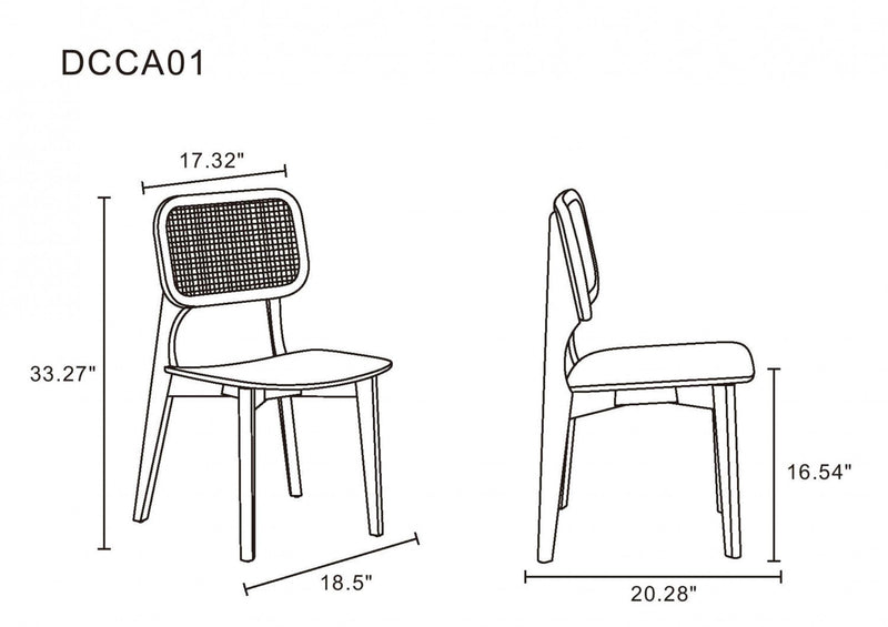 Versailles Industry Chic Wood Dining Chair in Natural - Set of 4 