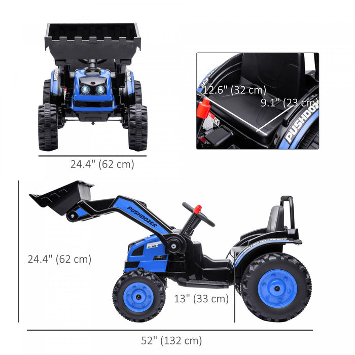 Aosom Kids Digger Powered Ride-On Excavator 6v Battery Powered Construction Tractor Music Headlight 