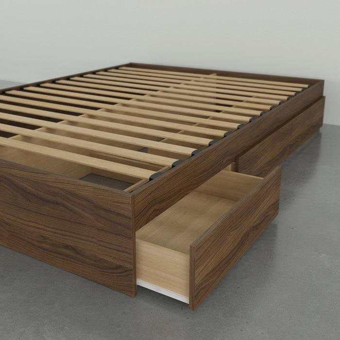 Nordika Full Storage Platform Bed - Walnut 