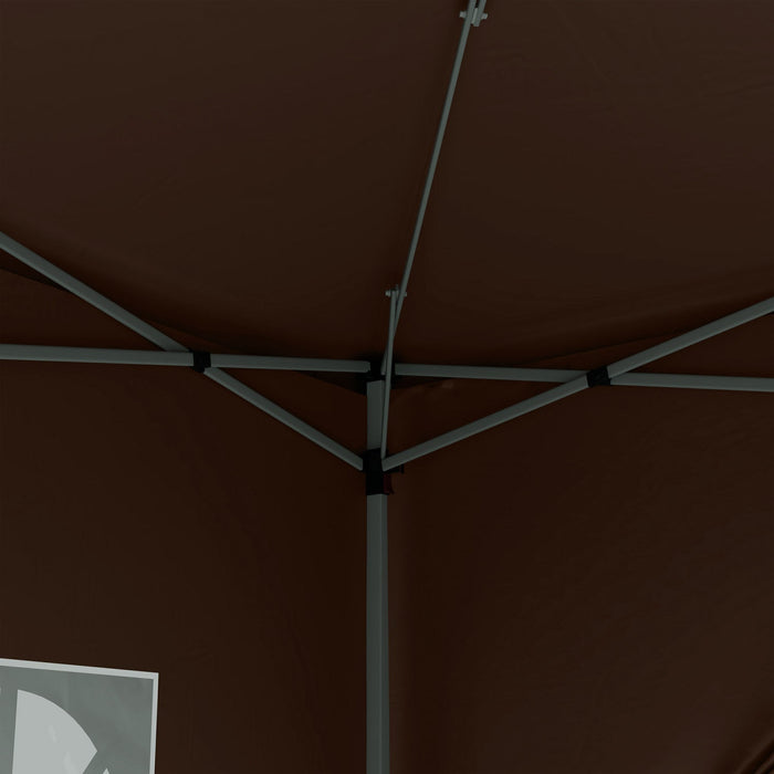 Outsunny 10'x10' Outdoor Pop Up Party Tent With Carrying Bag Coffee