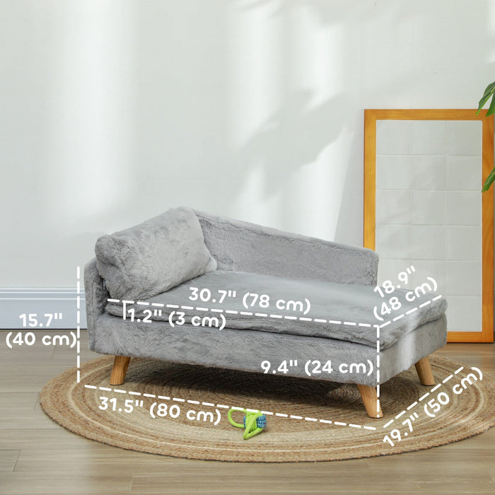Pawhut Dog Sofa, Dog Couch With Pillow, Pet Beds For Medium Dogs With Removable And Washable Cover, 