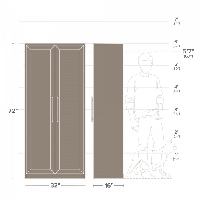 Elite Premium Home Accent Storage Cabinet with 5 Shelves - White