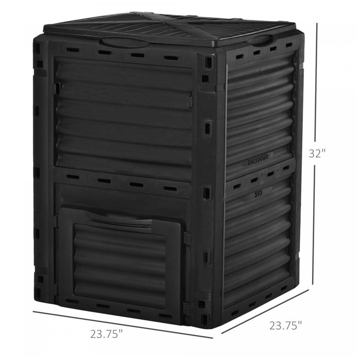 Outsunny Garden Compost Bin Large Outdoor Compost Container 80 Gallon Fast Creation Of Fertile Soil 