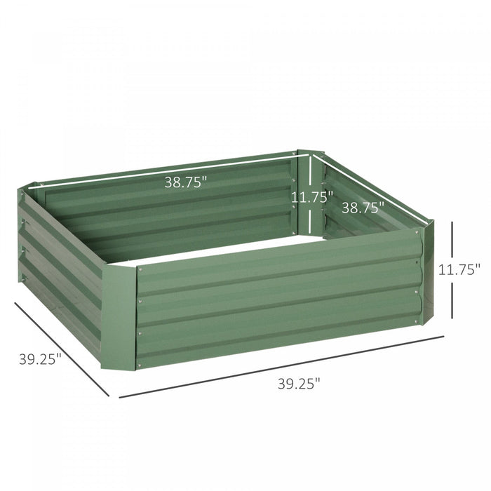 Outsunny 39\" X 39\" X 12\" Set Of 2 Raised Garden Bed, Elevated Planter Box With Galvanized Steel Fram