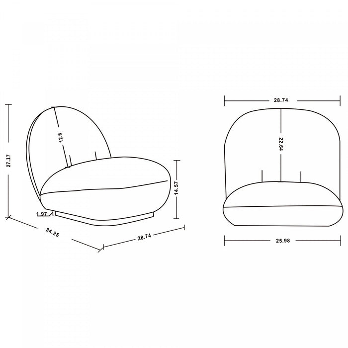 Edina Modern Boucle Lounge Chair in White - Set of 2 