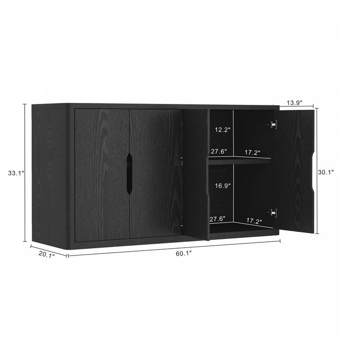 Rivington Modern 60\" Sideboard in Black Buffet 