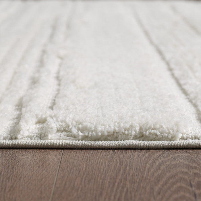 Quinto Cream Waves Shag Area Rug - 2'7\" x 8'