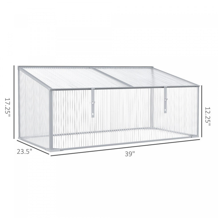 Outsunny 39''x23.5''x17.25'' Outdoor & Indoor Greenhouse For Plants Larger Room With Adjustable Suns