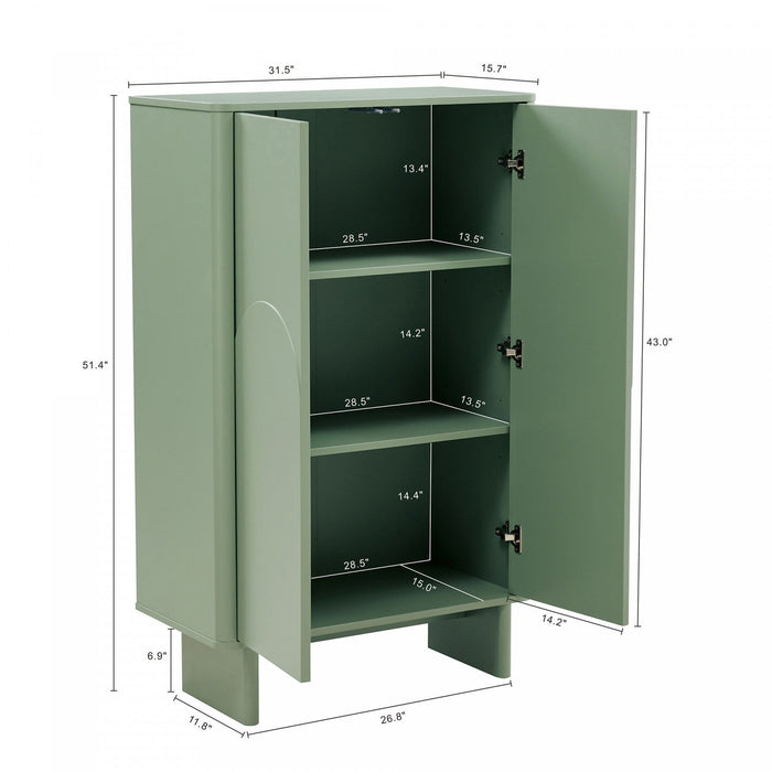 Ella Modern 32\" Accent Cabinet in Sage Green 